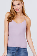 Load image into Gallery viewer, Double V-neck 2 Ply Rib Knit Cami Top
