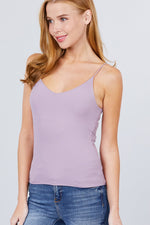 Load image into Gallery viewer, Double V-neck 2 Ply Rib Knit Cami Top
