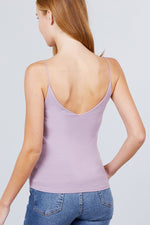 Load image into Gallery viewer, Double V-neck 2 Ply Rib Knit Cami Top
