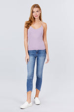 Load image into Gallery viewer, Double V-neck 2 Ply Rib Knit Cami Top
