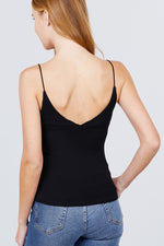 Load image into Gallery viewer, Double V-neck 2 Ply Rib Knit Cami Top
