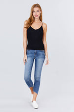 Load image into Gallery viewer, Double V-neck 2 Ply Rib Knit Cami Top
