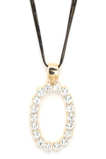 Load image into Gallery viewer, Rhinestone Oval Shape Pendant Necklace
