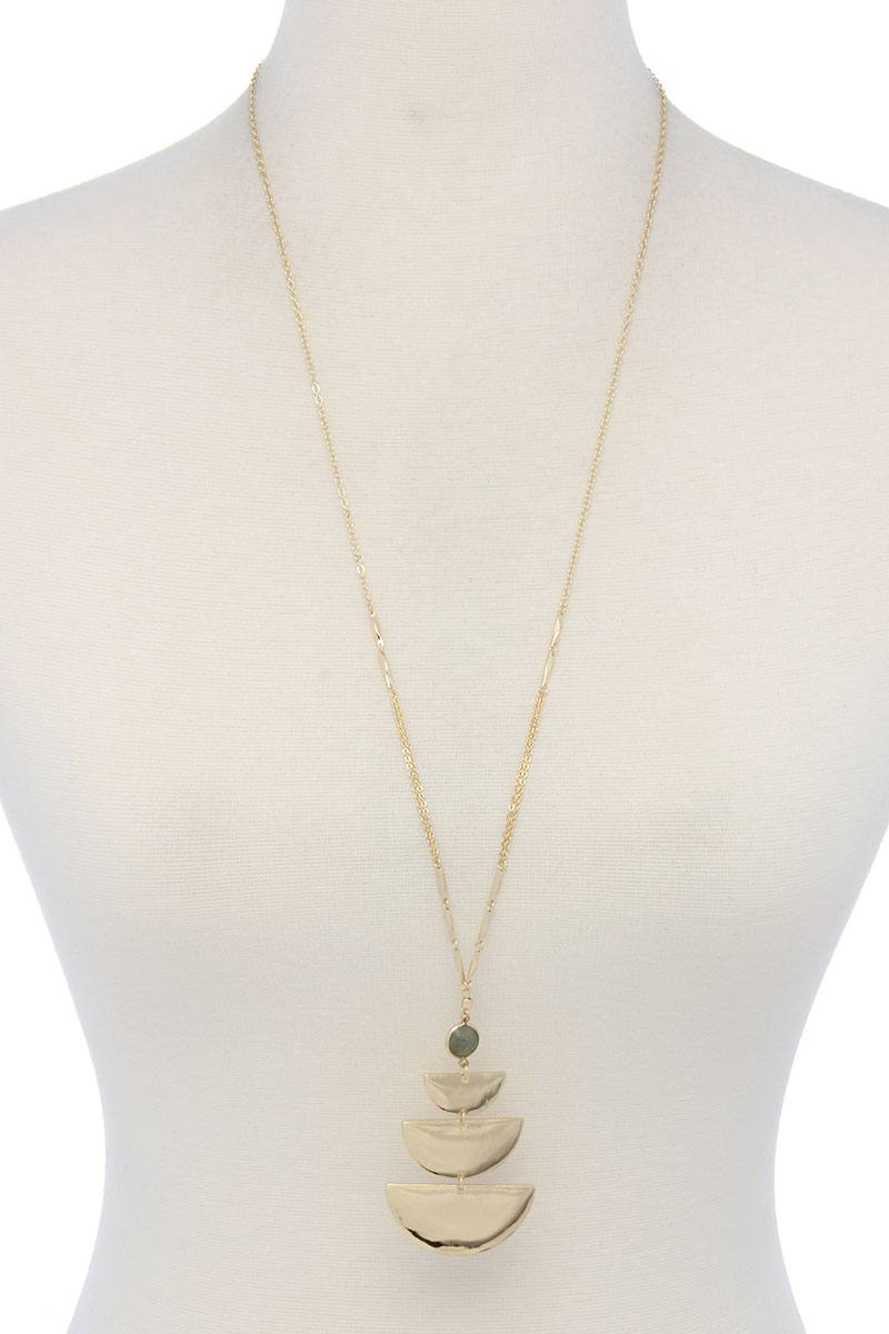 Patina Half Circle Linked Pendant Necklace