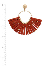 Load image into Gallery viewer, Metal Bead Suede Tassel Drop Earring
