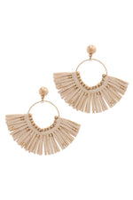 Load image into Gallery viewer, Metal Bead Suede Tassel Drop Earring
