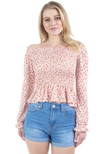 Load image into Gallery viewer, Floral Smocked Off Shoulder Top
