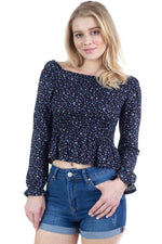 Load image into Gallery viewer, Floral Smocked Off Shoulder Top
