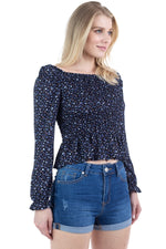 Load image into Gallery viewer, Floral Smocked Off Shoulder Top
