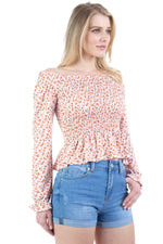 Load image into Gallery viewer, Floral Smocked Off Shoulder Top
