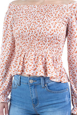 Load image into Gallery viewer, Floral Smocked Off Shoulder Top
