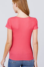 Load image into Gallery viewer, Short Sleeve Button Henley Neck Rib Knit Top
