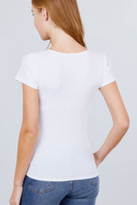 Load image into Gallery viewer, Short Sleeve Button Henley Neck Rib Knit Top
