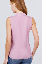 Load image into Gallery viewer, Sleeveless Front Flap Pocket Woven Shirts
