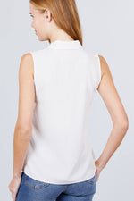 Load image into Gallery viewer, Sleeveless Front Flap Pocket Woven Shirts
