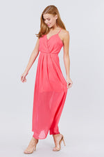 Load image into Gallery viewer, V-neck Cross Back Strap Detail Maxi Cami Dress
