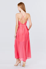 Load image into Gallery viewer, V-neck Cross Back Strap Detail Maxi Cami Dress
