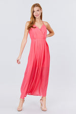 Load image into Gallery viewer, V-neck Cross Back Strap Detail Maxi Cami Dress
