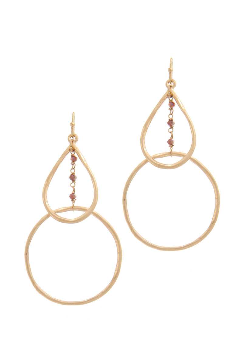 Teardrop Shape Circle Drop Earring