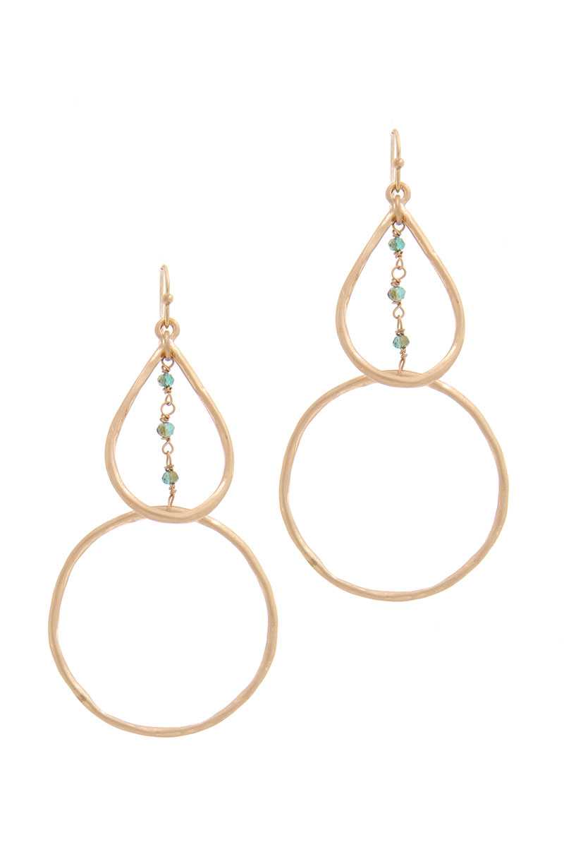 Teardrop Shape Circle Drop Earring