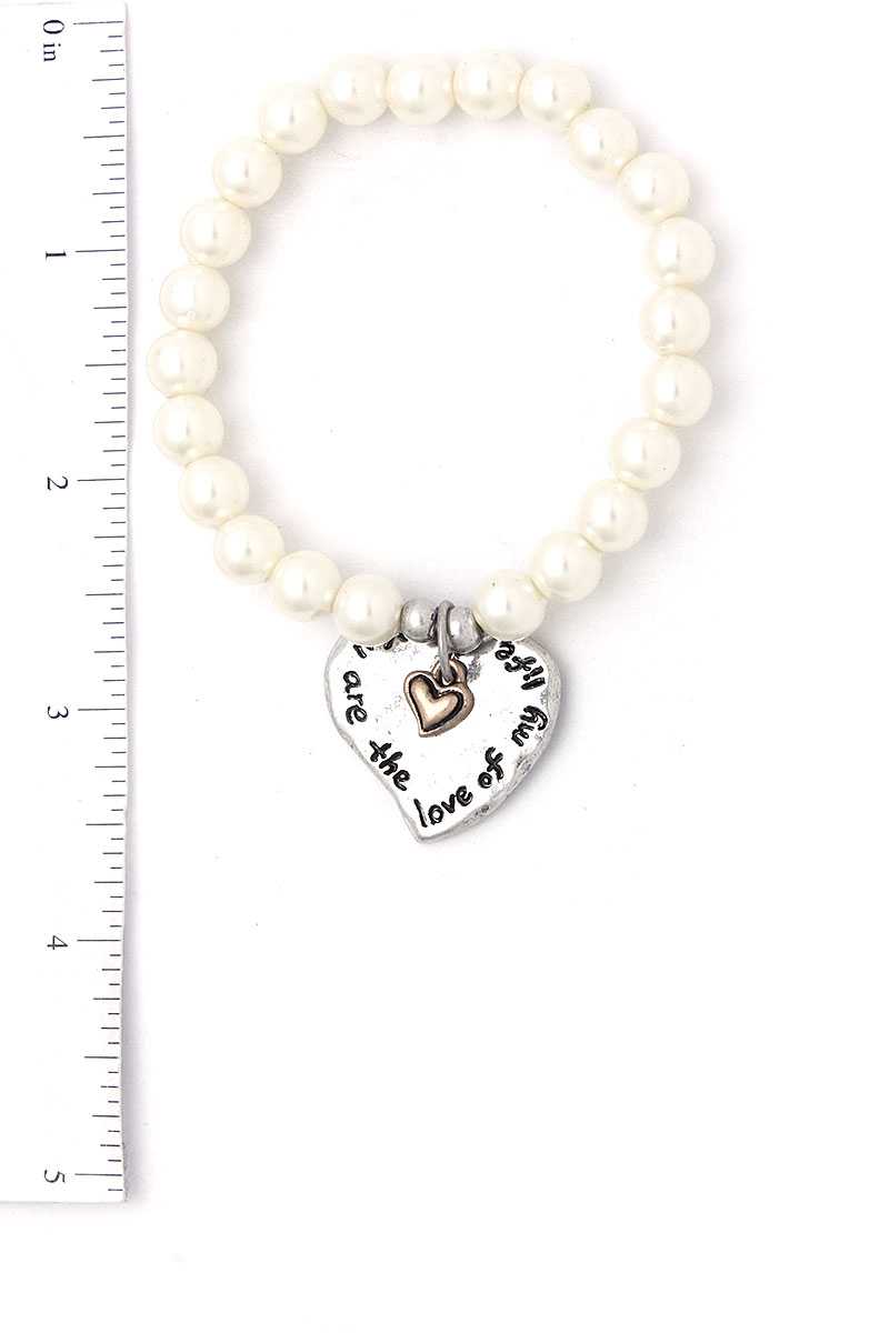 You Are The Love Of My Life Heart Beaded Bracelet