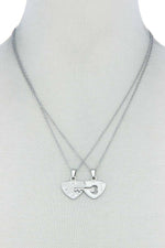 Load image into Gallery viewer, Double Heart Key Necklace Set
