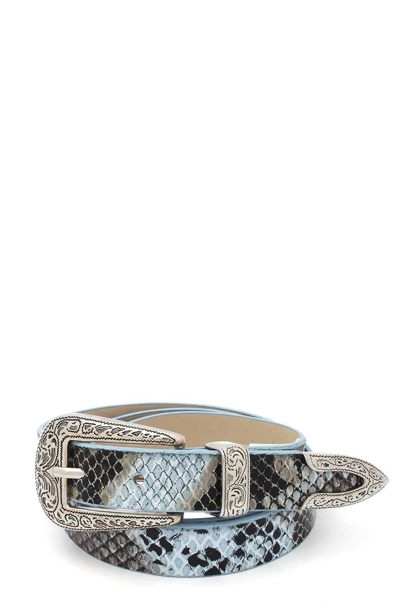 Snake Pattern PU Leather Belt