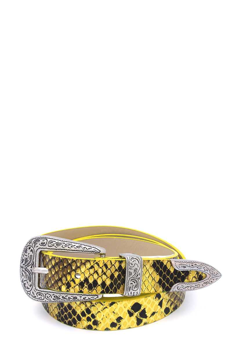 Snake Pattern PU Leather Belt