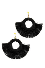 Load image into Gallery viewer, Stylish Feather And Fan Tassel Earring
