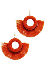 Load image into Gallery viewer, Stylish Feather And Fan Tassel Earring
