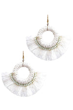 Load image into Gallery viewer, Stylish Feather And Fan Tassel Earring
