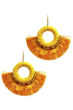 Load image into Gallery viewer, Stylish Feather And Fan Tassel Earring
