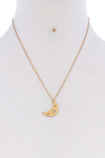 Load image into Gallery viewer, Crescent Moon &amp; Star Necklace And Earring Set
