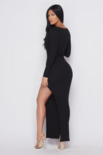 Load image into Gallery viewer, Ribbed Long Sleeve Maxi Dress
