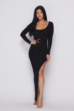 Load image into Gallery viewer, Ribbed Long Sleeve Maxi Dress
