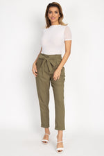 Load image into Gallery viewer, Belted Linen Paper Bag Pants
