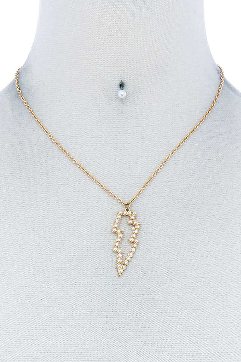 Lightning Pendant Necklace & Earring Set