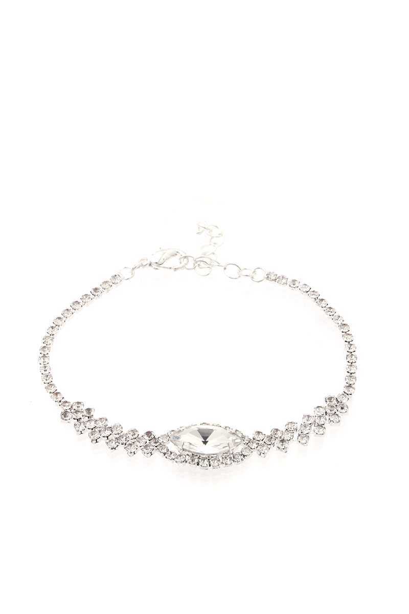 Marquise Crystal Rhinestone Necklace & Bracelet Set