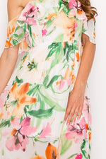 Load image into Gallery viewer, Floral Print Ruffled Off Shoulder Maxi Dress
