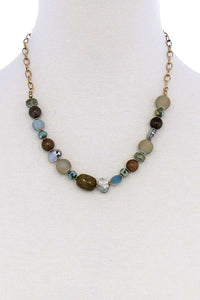 Multi Bead Stone Chic Necklace