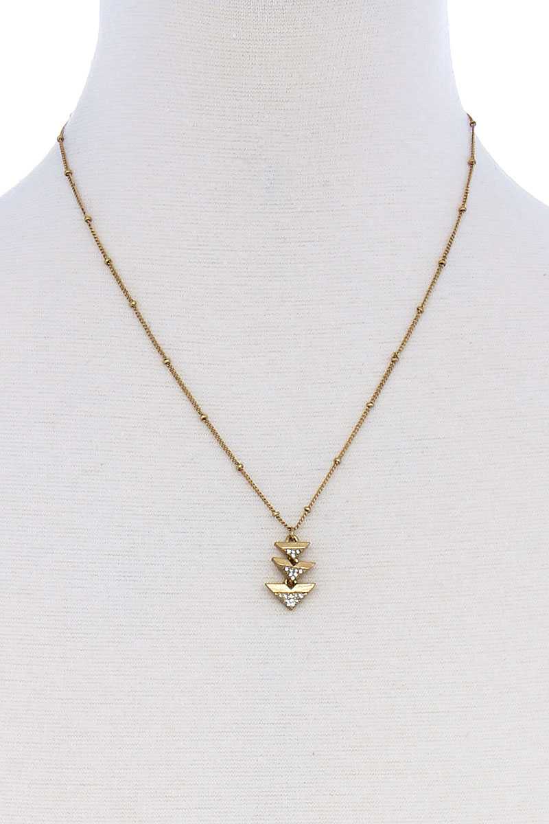 Triple Triangle Pendant Necklace