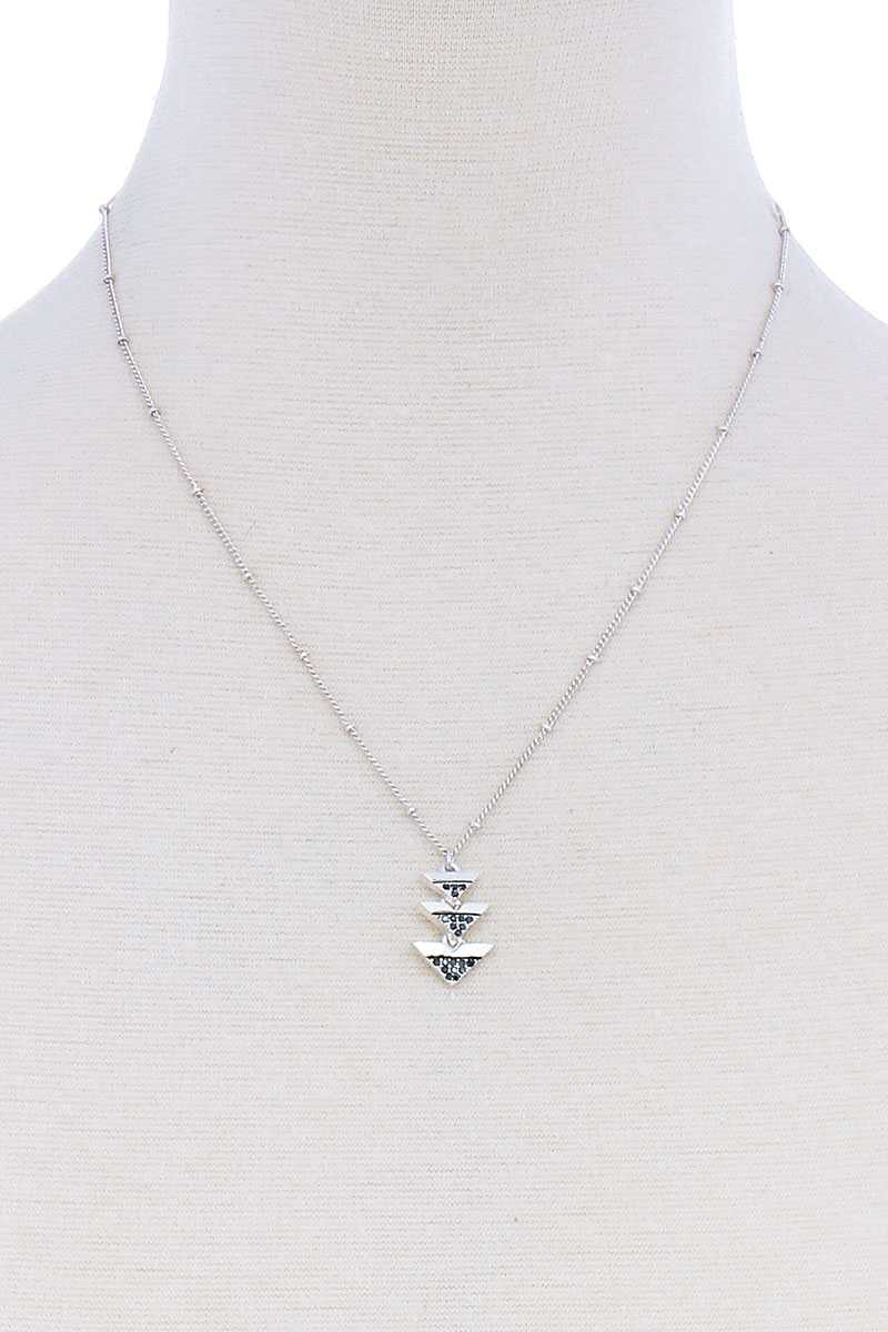 Triple Triangle Pendant Necklace