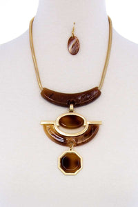 Stylish Acetate Chunky Necklace & Earring Set