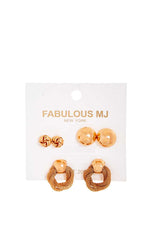 Load image into Gallery viewer, Fabulous 3 Pairs Modern Stud Earring Set
