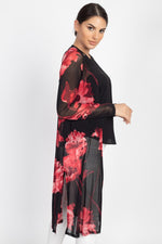 Load image into Gallery viewer, Side Slit Floral Mesh Cardigan
