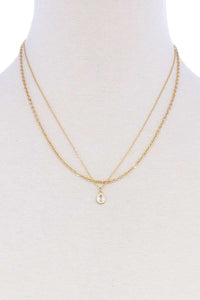 Double Layer Chain Tear Drop Necklace