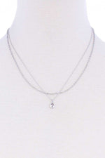 Load image into Gallery viewer, Double Layer Chain Tear Drop Necklace
