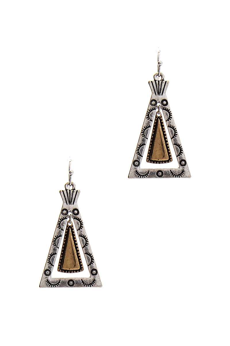 Modern Chic Tipi Inspired Triangle Drop Earring