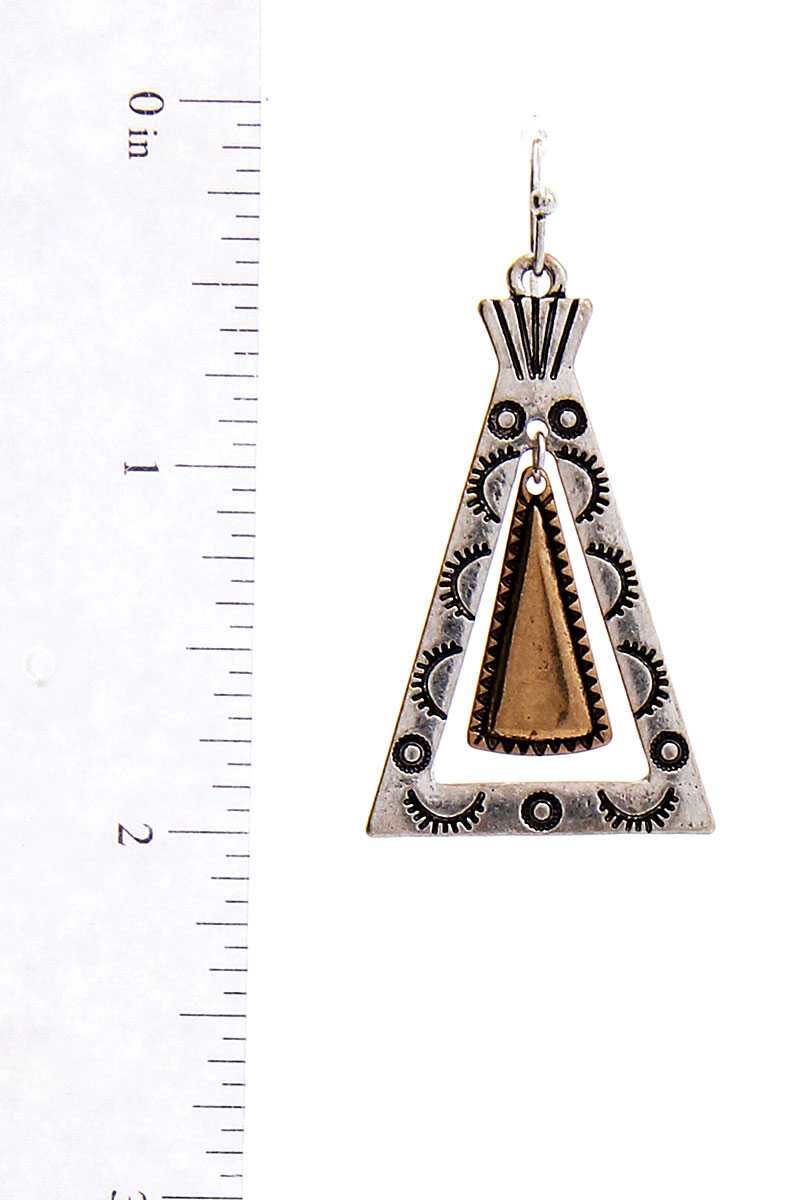 Modern Chic Tipi Inspired Triangle Drop Earring