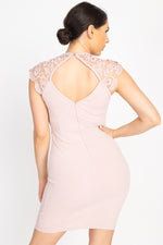 Load image into Gallery viewer, Crochet Lace Cutout Mini Dress
